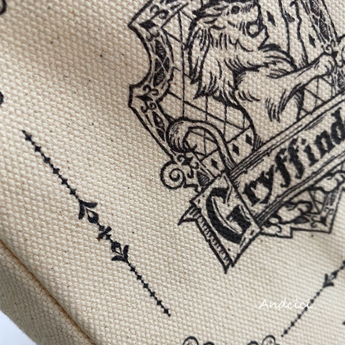 Harry Potter Inspired Hogwarts Tote Bag with Zip - Andcici