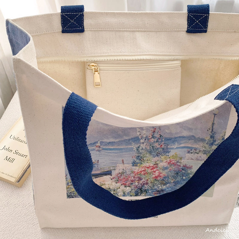 Abbott Fuller Graves Garden House, Gloucester, 1913 Canvas Tote Bag with Zip - Andcici
