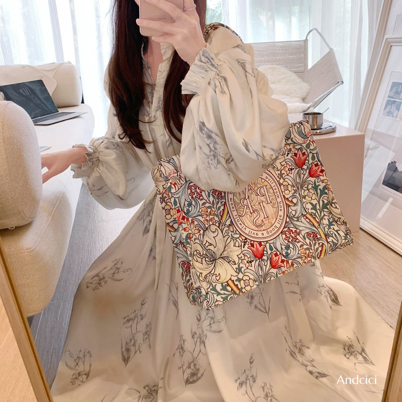 Windy Honolulu Canvas Tote Bag with Zip - Andcici