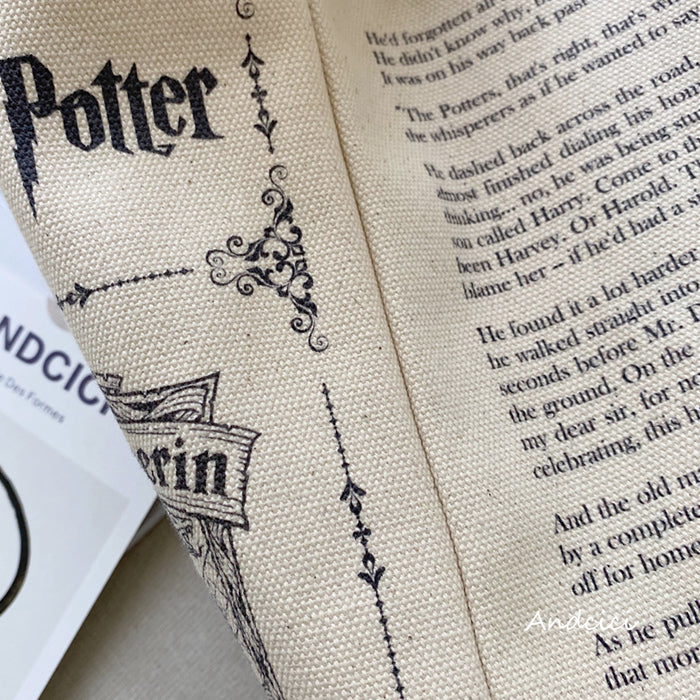 Harry Potter Inspired Hogwarts Tote Bag with Zip - Andcici