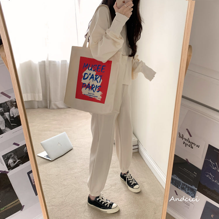 Musée d'Art Paris Canvas Tote Bag with Zip - Andcici