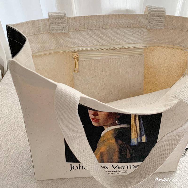 Johannes Vermeer Dutch Oil Painter “Girl with a Pearl Earring, 1665” Tote Bag - Andcici