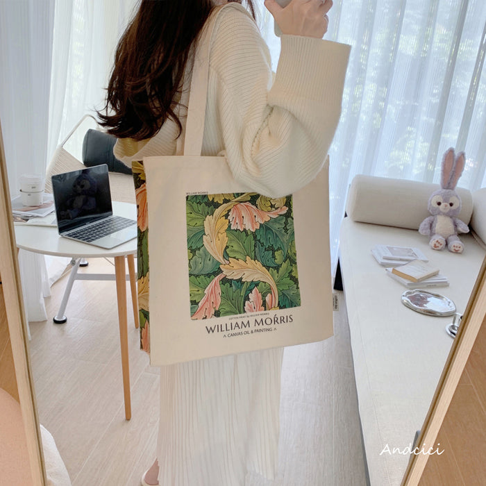 William Morris Acanthus, 1875 Canvas Tote Bag with Zip - Andcici