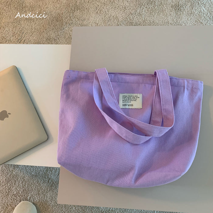 Free Love Bear Art Canvas Tote Bag with Zip - Andcici