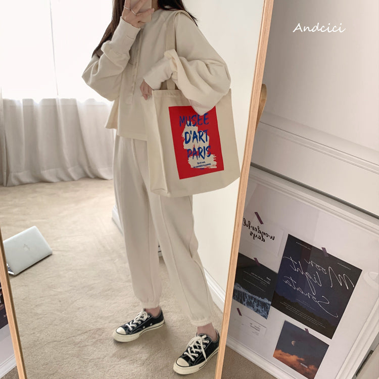 Musée d'Art Paris Canvas Tote Bag with Zip - Andcici