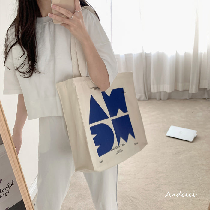 NAME Canvas Tote Bag with Zip - Andcici