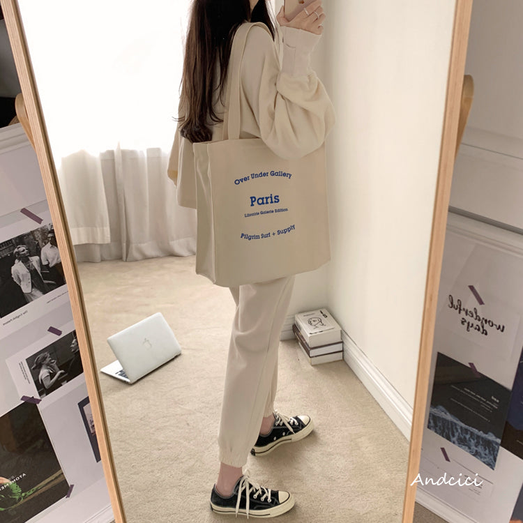 Musée d'Art Paris Canvas Tote Bag with Zip - Andcici