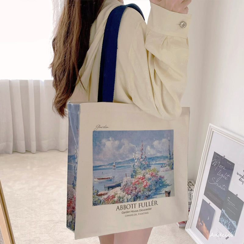 Abbott Fuller Graves Garden House, Gloucester, 1913 Canvas Tote Bag with Zip - Andcici