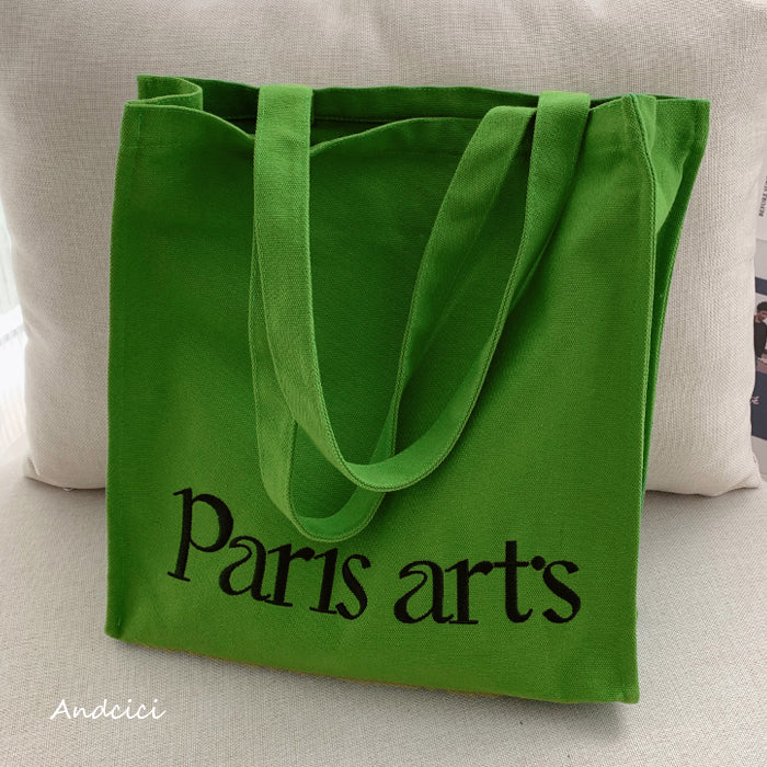 Paris Arts Canvas Tote Bag with Zip - Andcici