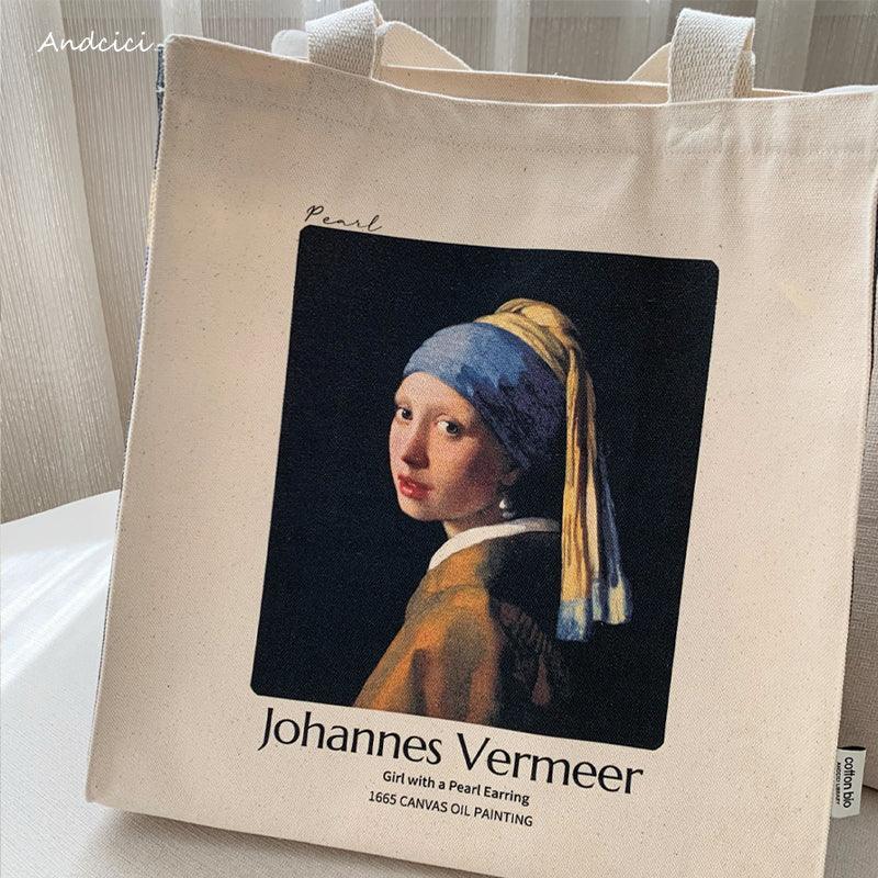 Johannes Vermeer Dutch Oil Painter “Girl with a Pearl Earring, 1665” Tote Bag - Andcici
