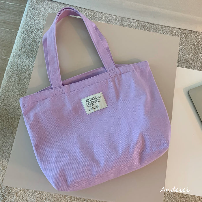 Free Love Bear Art Canvas Tote Bag with Zip - Andcici