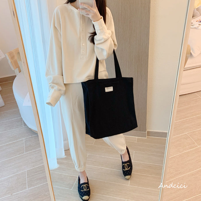 Moonlight Astronaut Abstract Art Canvas Tote Bag with Zip - Andcici