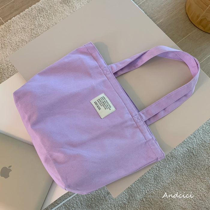 Free Love Bear Art Canvas Tote Bag with Zip - Andcici