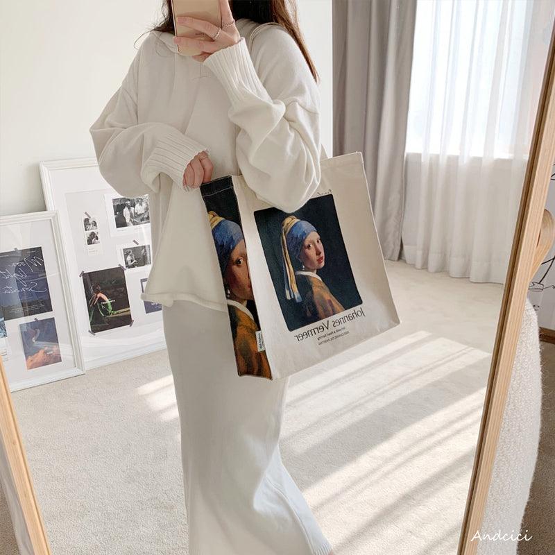 Johannes Vermeer Dutch Oil Painter “Girl with a Pearl Earring, 1665” Tote Bag - Andcici