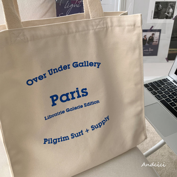 Musée d'Art Paris Canvas Tote Bag with Zip - Andcici