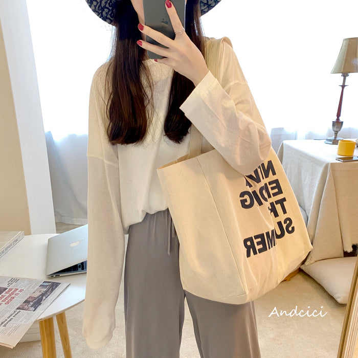 Never Ending Summer Canvas Tote Bag with Zip - Andcici