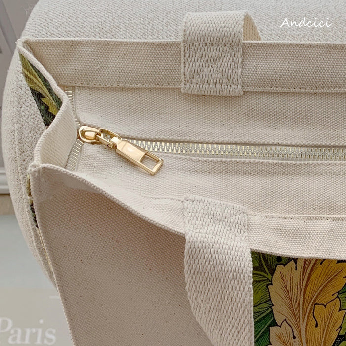 William Morris Acanthus, 1875 Canvas Tote Bag with Zip - Andcici