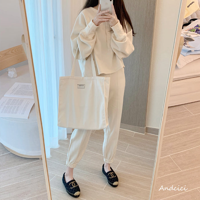 Moonlight Astronaut Abstract Art Canvas Tote Bag with Zip - Andcici