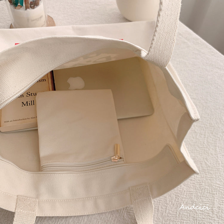 Musée d'Art Paris Canvas Tote Bag with Zip - Andcici