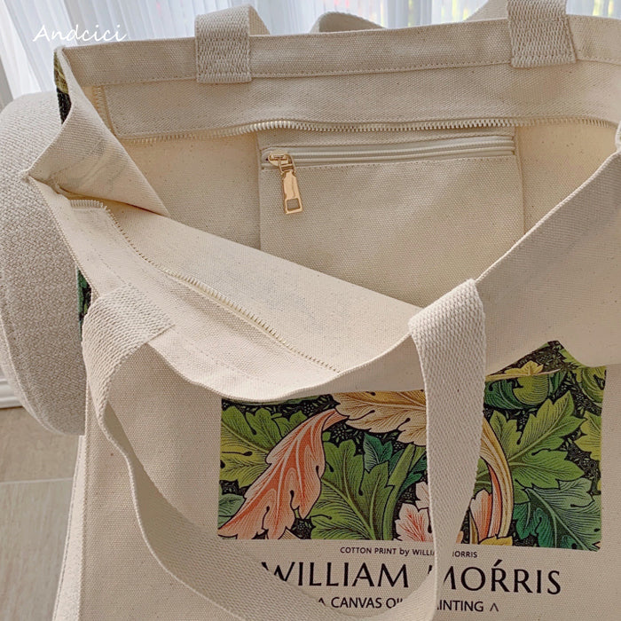 William Morris Acanthus, 1875 Canvas Tote Bag with Zip - Andcici