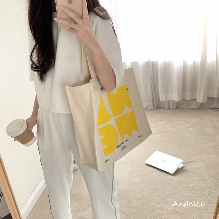 NAME Canvas Tote Bag with Zip - Andcici