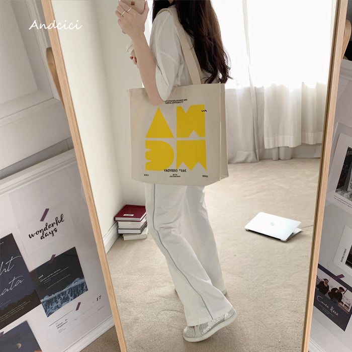 NAME Canvas Tote Bag with Zip - Andcici