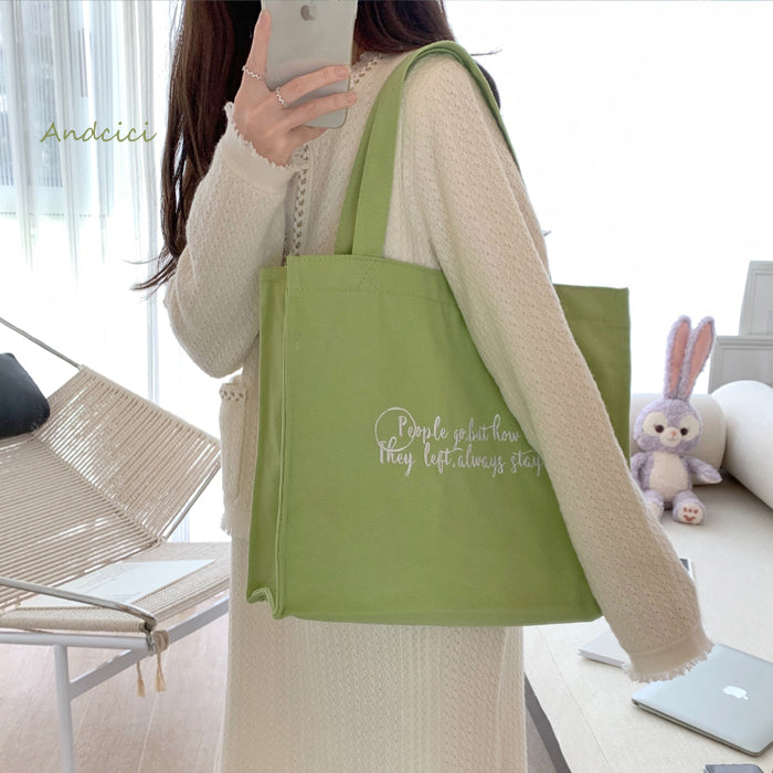 People Go But How They Left Always Stay Canvas Tote Bag with Zip - Andcici
