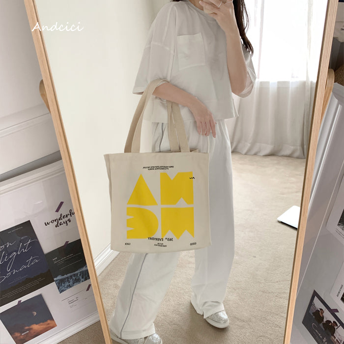 NAME Canvas Tote Bag with Zip - Andcici