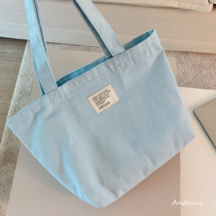 Free Love Bear Art Canvas Tote Bag with Zip - Andcici