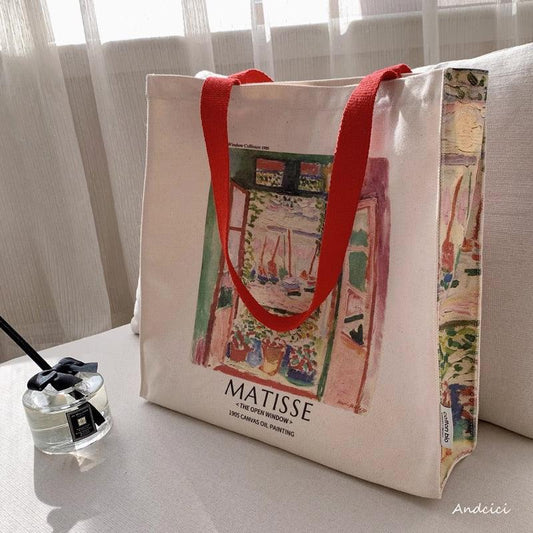 Henri Matisse The Open Window, Collioure, 1905 Shoulder Canvas Tote Bag with Zip - Andcici