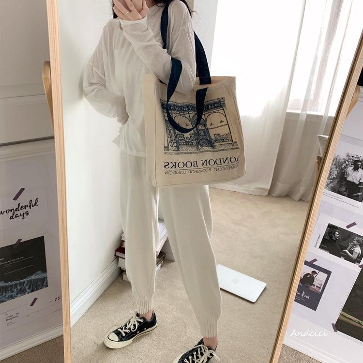 London Books Marylebone Book Store Tote Bag blue strap with Zip - Andcici