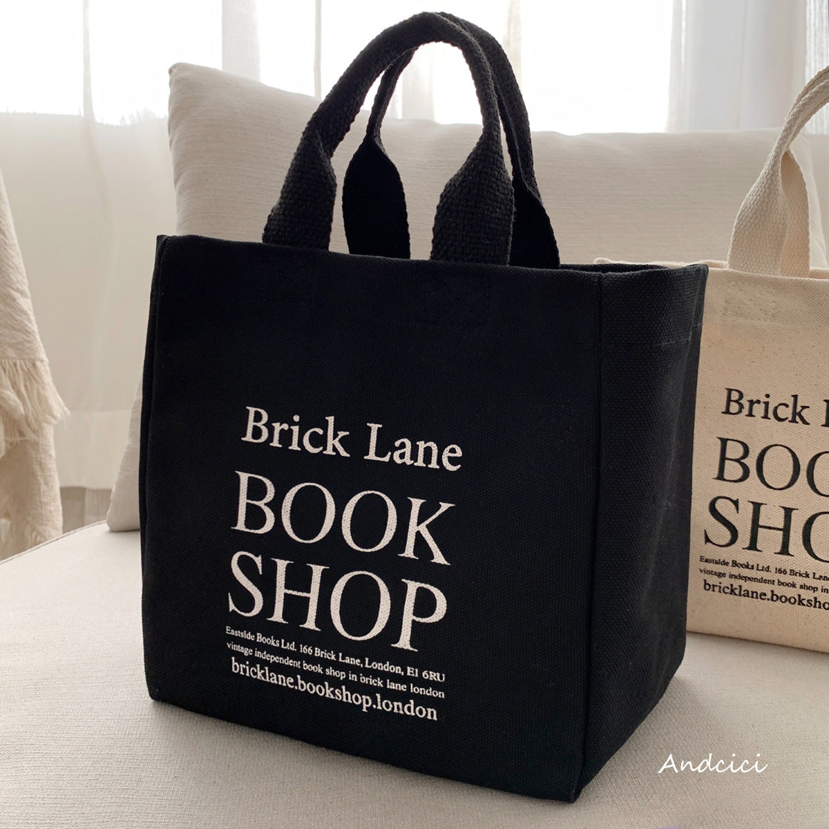 London Brick Lane Bookshop Tote Bag - Andcici