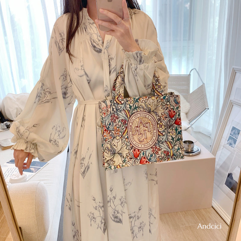 Windy Honolulu Canvas Tote Bag with Zip - Andcici