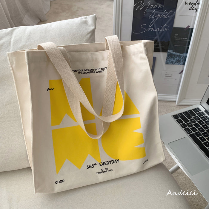 NAME Canvas Tote Bag with Zip - Andcici