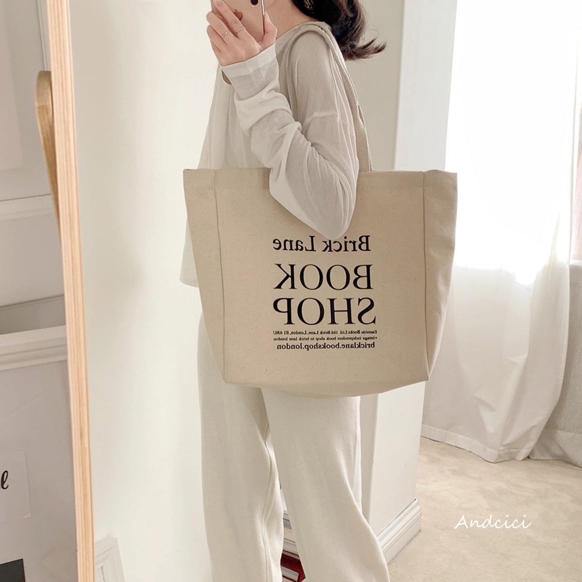 London Brick Lane Bookshop Tote Bag - Andcici