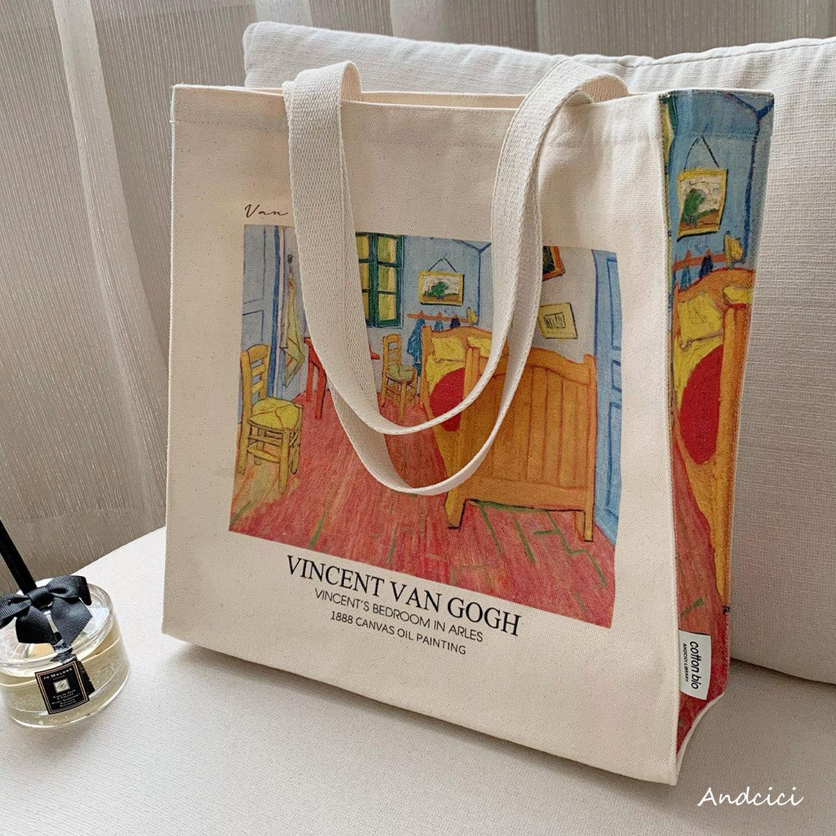 Vincent Van Gogh Bedroom in Arles, 1888 Canvas Tote Bag with Zip - Andcici