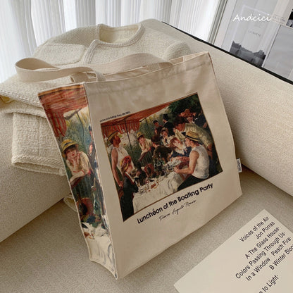 Pierre-Auguste Renoir Luncheon of the Boating Party, 1881 Canvas Tote Bag with Zip