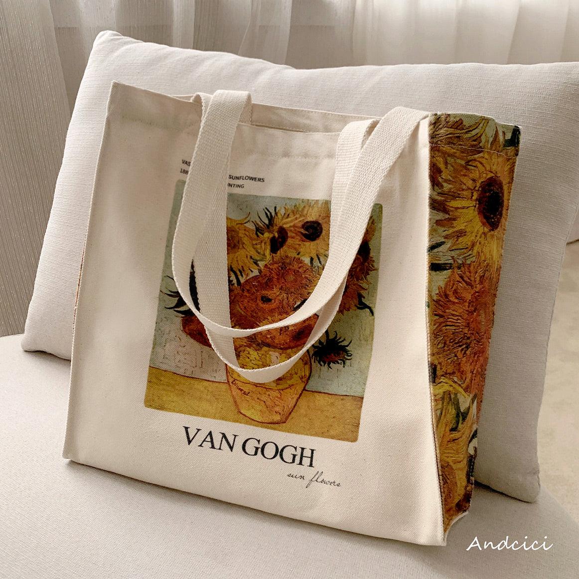 Vincent Van Gogh Sunflowers, 1888 Canvas Tote Bag with Zip - Andcici