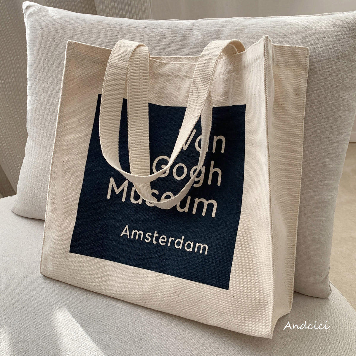 Van Gogh Museum Amsterdam Canvas Tote Bag with Zip