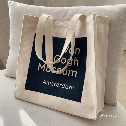 Van Gogh Museum, Amsterdam Canvas Tote Bag with Zip