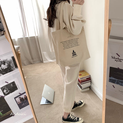 London Book Sellers Canvas Tote Bag with Inner Zipped Pocket