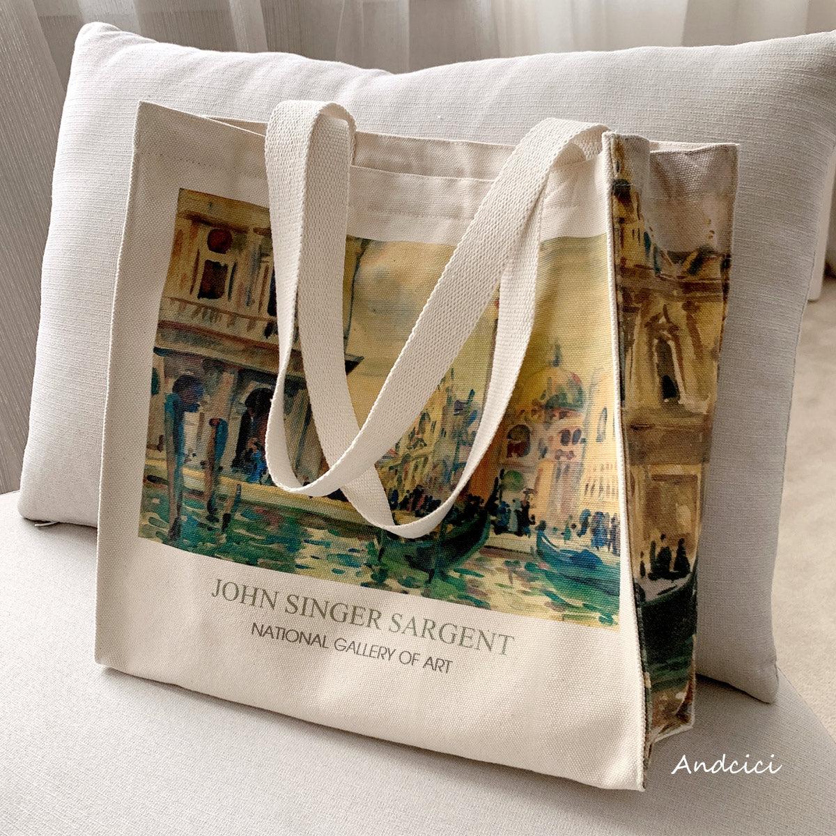 John Singer Sargent The Piazetta, 1902 Canvas Tote Bag with Zip - Andcici