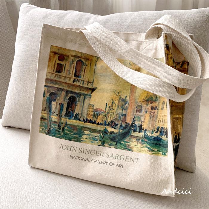 John Singer Sargent The Piazetta, 1902 Canvas Tote Bag with Zip - Andcici