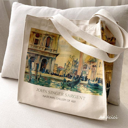 John Singer Sargent The Piazetta, 1902 Canvas Tote Bag with Zip - Andcici