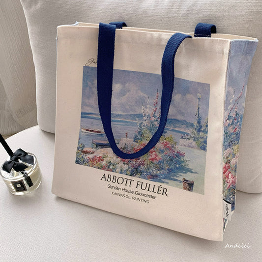 Abbott Fuller Graves Garden House, Gloucester, 1913 Canvas Tote Bag with Zip - Andcici