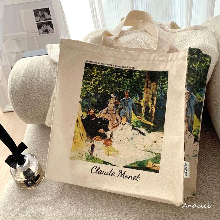 Claude Monet Luncheon on the Grass, 1866 Canvas Tote Bag with Zip - Andcici