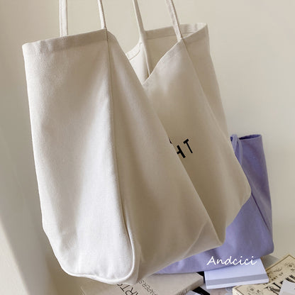 DELIGHT Canvas Tote Bag with Inner Zipped Pocket