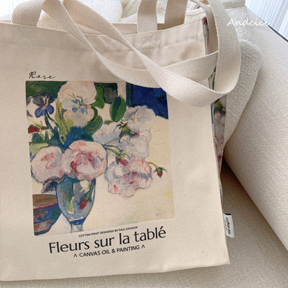 Paul Gauguin Fleurs sur la tablé, 1894 Canvas Tote Bag with Zip