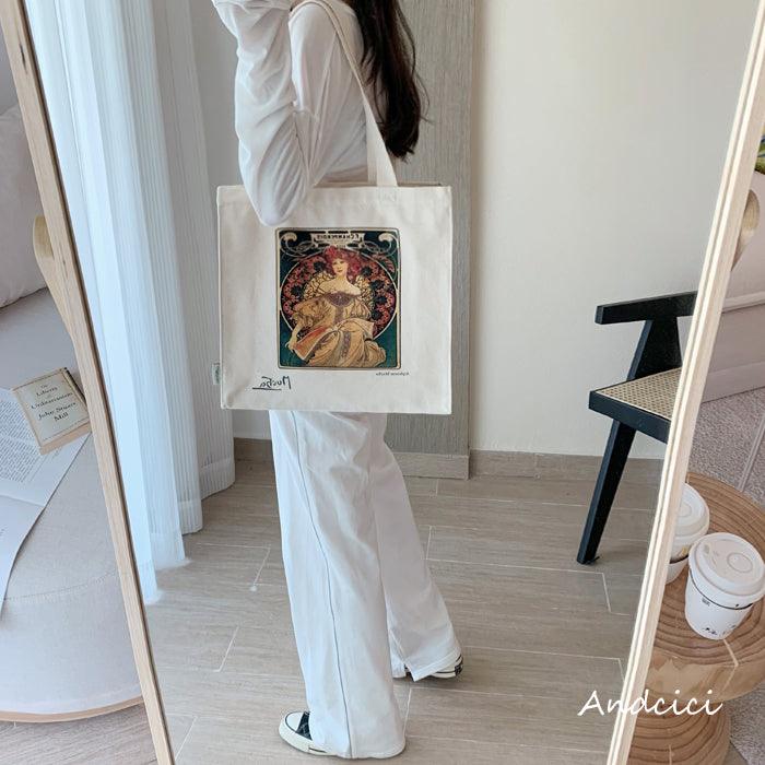 Alphonse Mucha F. Champenois, 1898 Canvas Tote Bag with Zip - Andcici