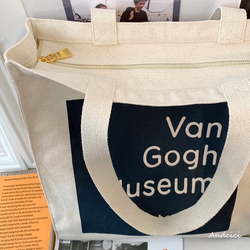 Van Gogh Museum, Amsterdam Canvas Tote Bag with Zip